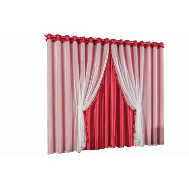 Imagem de Cortina Poeme 2M, Mellindre, Tecido: Cetim Amassado 100% Poliéster Voil 100% Poliéster., Vermelho king, Sofisticata 2018-2217