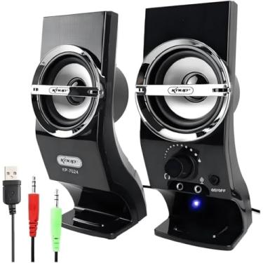 Imagem de Caixa de Som Mini 12W RMS USB P2 para PC, Notebook, Mac – Som Potente, Design Compacto – Cor Preta com Prata