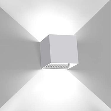 Imagem de Kawell Arandela de parede LED moderna de 12 W, ângulo de feixe ajustável, à prova d'água, IP65, luz de parede de alumínio para uso interno e externo para banheiro, sala de estar, quarto, corredor