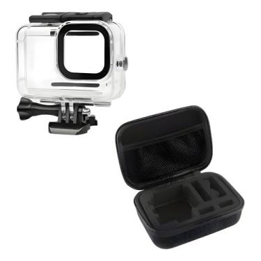 Imagem de Kit Estojo E Caixa Estanque Compativel Para Gopro Hero 9/10/11/12/13 Black Preto
