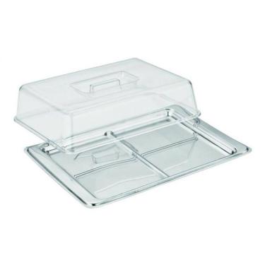 Imagem de Porta Frios Inox Com Tampa Acrílico Mimo Style