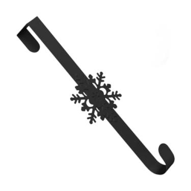 Imagem de IEUDNS Suporte de Guirlanda para Porta de Entrada, Suporte Decorativo de Metal Resistente Sobre O Gancho Da Porta para Escritório, Páscoa, Primavera, Casamen, Preto