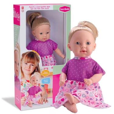 Imagem de Boneca Bebê Olivia Bambola Loira Fala Frases Educativo