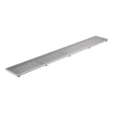 Imagem de Ralo De Piso Alumínio Anodizado Ralo Linear 10X100 Grelha - CasaH