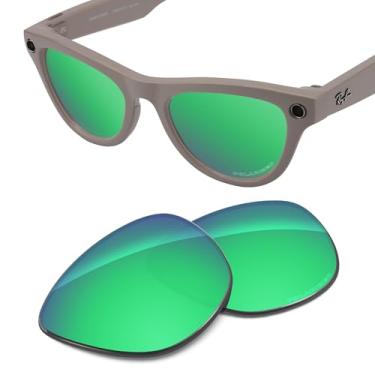 Imagem de Tintart Lentes de substituição de desempenho compatíveis com RayBan Meta Skyler RW4010 52 mm polarizada gravada - verde esmeralda