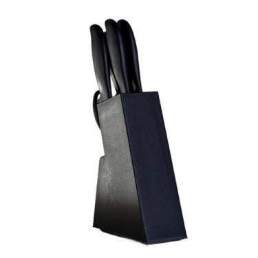 Imagem de Conjunto de facas pretas com suporte, 7 peças Conjunto de facas pretas com suporte, 7 peças