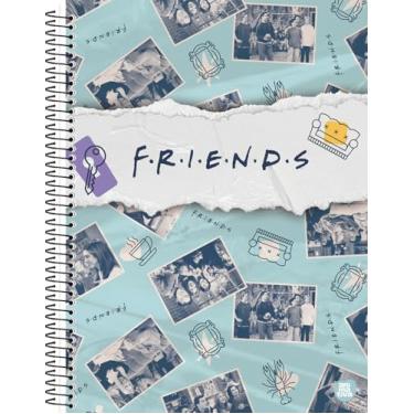 Imagem de Caderno Universitário Animativa, 1 matéria, 80 folhas, Capa Dura, Friends, Pacote com 4