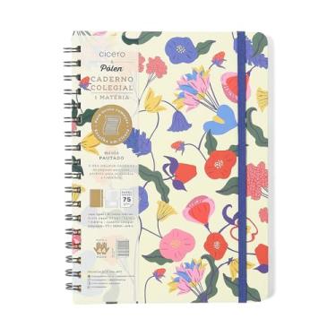 Imagem de CADERNO ESPIRAL DOCE FLORADA PAUTADO 17X24 OFF WHITE 1 MATERIA 80 FLS