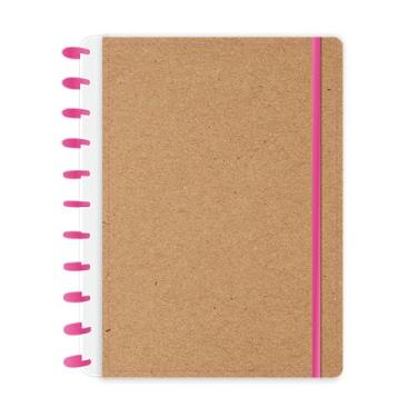 Imagem de Caderno de Discos Capa Dura A4 Kraft Rosa com 80 folhas abyara graf cod 3325 (tipo caderno inteligente)