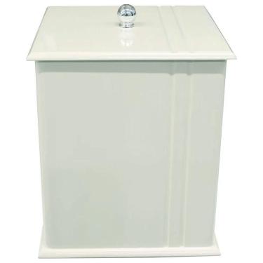 Imagem de Lixeira Banheiro Mdf Quadrada Com Frisos 6 Litros Branca