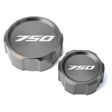 Imagem de Tampa de enchimento de óleo da tampa do reservatório de freio dianteiro traseiro da motocicleta compatível com Z750 Z 750 Z750S 2005 2006 2007 2008 2009 2010 2011 2012 (2-cinza)