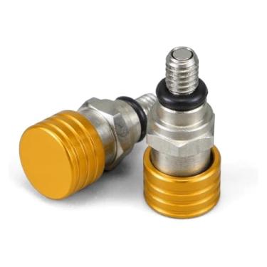 Imagem de BYYINGSUS Válvulas de sangramento de ar de garfo M4x0.7 compatíveis com KTM 85 125 150 250 350 450 500 SX SXF EXC XC XCF XCW XCFW ADV Duke para Hus&qvarna TE FE TC FC (ouro)