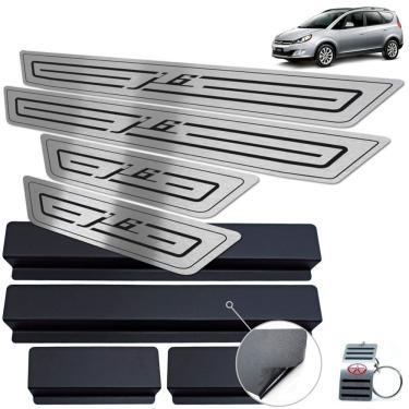 Imagem de Soleira Aço Inox Jac J6 2011 A 2016 Preto Baixo Relevo