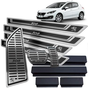 Imagem de Soleira Pedaleira Descanso Peugeot 308 11/2019 Auto Preto AR
