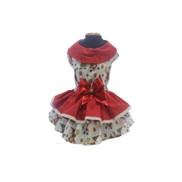 Imagem de Vestido Pet Jardineira Temático Natal Feliz Para Cães Tam 4