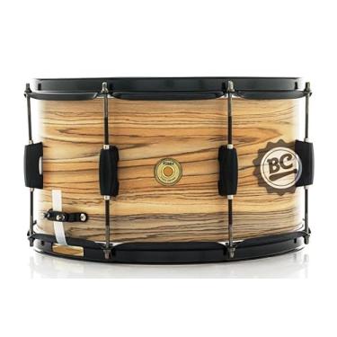 Imagem de Caixa Tama Woodworks Art Grain Natural Zebrawood Wrap 14x8 Ballad Snare Matte Black Hardware