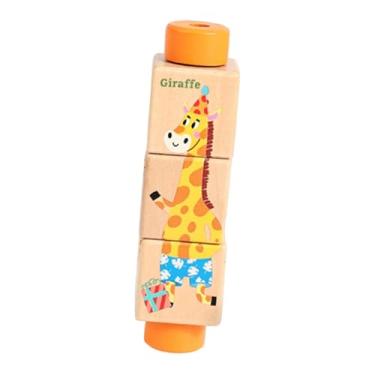 Imagem de Kokiya Brinquedo de madeira giratório para meninos e meninas, blocos de construção, brinquedo de construção para crianças de 18 meses ou mais, Tipo de Animais