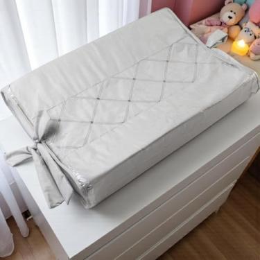 Imagem de Trocador Anatômico para Bebê, Luxo, Acolchoado com Bordado (Cinza)