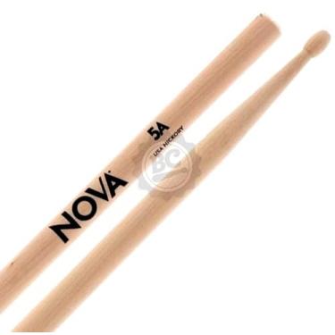 Imagem de Baqueta Vic Firth Nova Series Hickory Padrão 5A Clássica com Ponta de Madeira (6092)