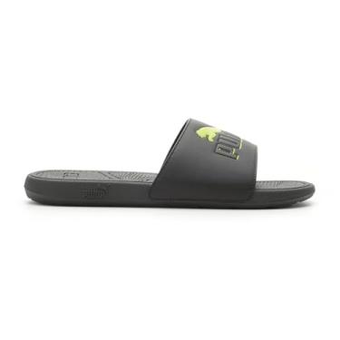 Imagem de PUMA Sandália masculina Cool Cat 2.0 Slide, Dark Coal-Puma Black-Lime Smash, 11