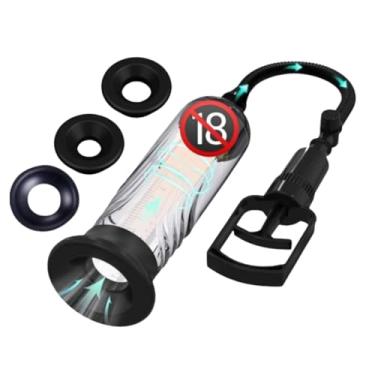 Imagem de Bomba Peniana Manual com 3 Anéis de Silicone – Aumenta a Ereção, Estimula a Circulação e o Tamanho Peniano – Exercitador Masculino para Potência e Desempenho