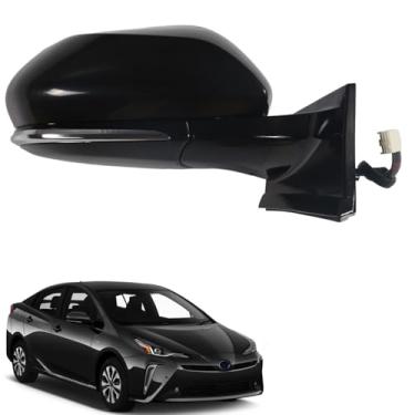 Imagem de Liizoo Espelho lateral direito do passageiro espelho de porta do carro para TOYOTA PRUIS 2016-2024, POWER | HEAT | TO1321357 | MONITOR DE PONTO CEGO, PRETO (RH) - 6 fios