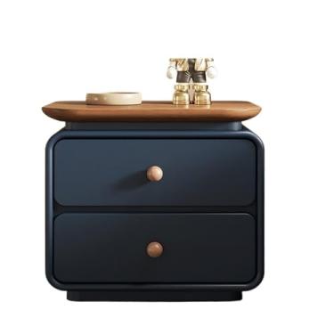 Imagem de Mesa de cabeceira com bandeja mesa de cabeceira para quarto armário de armazenamento com gaveta dupla armário de jantar azul mesa de cabeceira (grande)