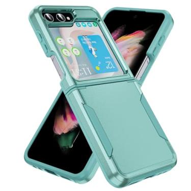 Imagem de Capa para Galaxy Z Flip6, capa rígida de plástico galvanizado, à prova de quedas e choque (para Galaxy Z Flip6/cinza e verde)