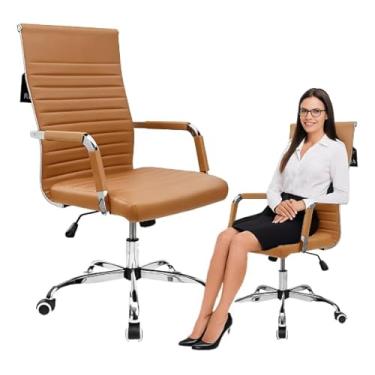 Imagem de Cadeira Escritorio Esteirinha Presidente Caramelo Verita Caramelo Couro