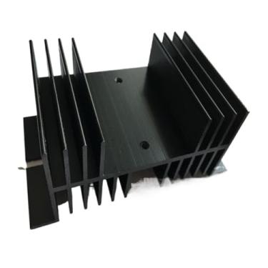 Imagem de Dissipador de calor 125 mm x 70 mm x 50 mm para relé de estado sólido SSR preto