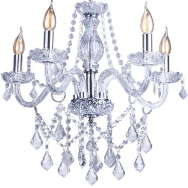 Imagem de Lustre Cristal Legítimo Clássico Corsalle 5 Braços Candelabro Maria Te