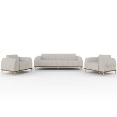 Imagem de Kit Sofá 3 Lugares 180Cm Com 2 Poltronas Molino Cru C-443 - LYAM DECOR