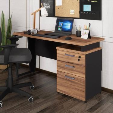 Imagem de Escrivaninha Mesa Escritório 135cm 3 Gavetas Flex Multimóveis CR25321