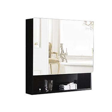 Imagem de Armário de espelho de banheiro armário de espelho montado na parede armário pendurado à prova d'água com prateleiras armário de armazenamento tipo espelho capa para banheiro (tamanho : 100 cm/39,4