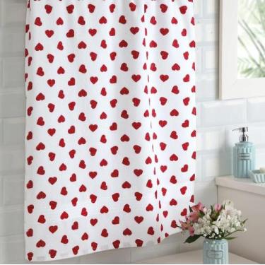 Imagem de Toalha Banho Dohler Prisma 100 Algodão Estampa De Coração 140cm x70cm 