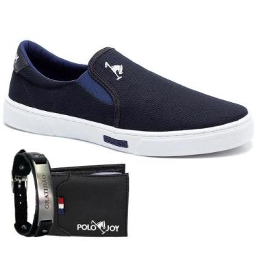 Imagem de Sapatênis Iate Kit Carteira e Pulseira Masculino Dia a Dia - Polo Joy,