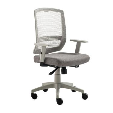 Imagem de Cadeira de Escritório Giratória New Opus Roal Panamá Cinza Encosto em Tela Base Nylon PP Syncron