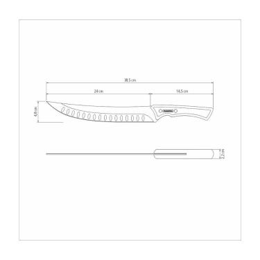 Imagem de Faca para Carne Tramontina Churrasco Black com Lamina em Aço Inox Escurecido e Cabo de Madeira 10 polegada