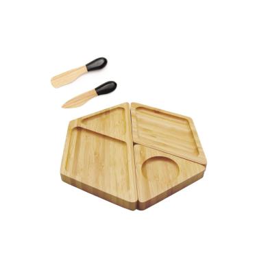 Imagem de Petisqueira Desmontavel e Espatula Faca Queijo de Bambu