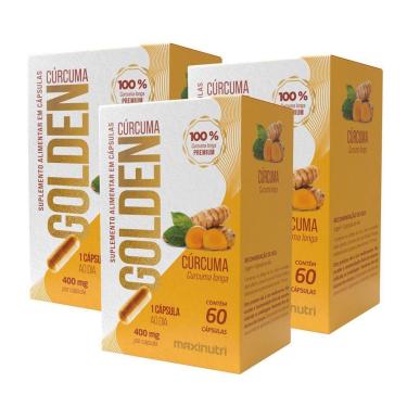 Imagem de Kit 3 Curc Golden 400mg Cúrcuma Longa 60 Cáps Maxinutri-Unissex