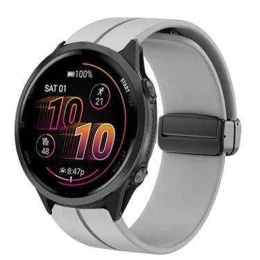 Imagem de Compatível com pulseiras Garmin Forerunner 570, 20 mm, 22 mm, pulseiras de substituição de silicone macio compatíveis com Garmin Forerunner 570 42 mm, 47 mm, Forerunner 55, 165, 245, 255, 265, 645