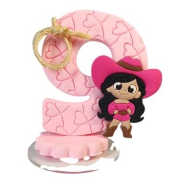 Imagem de Vela de Aniversário Boiadeira em Biscuit com Aplique (5 anos)