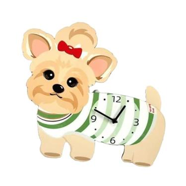 Imagem de Generic Relógio de parede com animal, relógio de parede pendurado com cauda giratória, criativo, moderno, silencioso e adorável, cachorrinho para quarto de