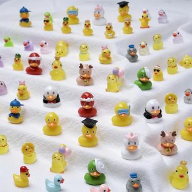 Imagem de ZMRU 36 tipos de mini patos de resina multicoloridos, patos pequenos de plástico para esconder pegadinhas, mini bonecos de patos para jardim de fadas, casa de bonecas, terrários, vaso e enfeite de
