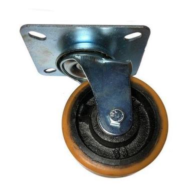 Imagem de Kit 4 Rodizio Ferro Poliuretano 4pol. Girat. Placa até 200kg - ABCMAIO