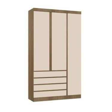 Imagem de Guarda Roupa Modulado 3 Portas 4 Gavetas 132cm Veneza Luciane Móveis A