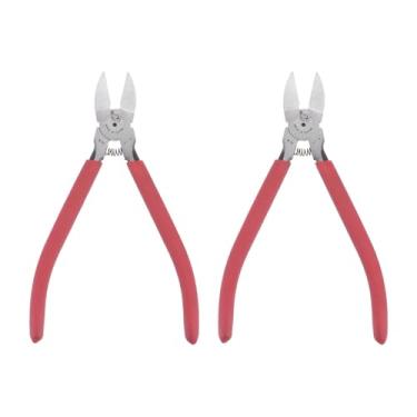 Imagem de Generic 2 peças de alicate de corte com mola de 15 cm com alça vermelha antiderrapante para artesanato faça você mesmo e faça joias