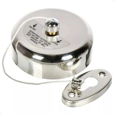 Imagem de Varal Retrátil de Parede em Aço Inox – Resistente, com Corda Retrátil e Acabamento Cromado, Ideal para Lavanderia, Apartamento e Banheiro