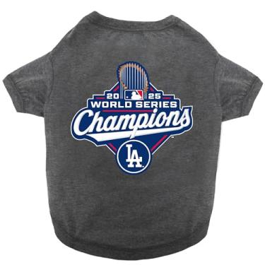 Imagem de Pets First MLB Los Angeles Dodgers 2025 World Series Campeão, Camiseta Winning Baseball Cat Outfit Tamanho Pequeno