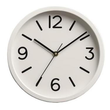 Imagem de Relogio de Parede, Moderno Clássico Minimalista, Escritório Relógio de Parede Silencioso Pilha, 24cm, 30cm Ou 40cm(Branco/Preto 30cm)
